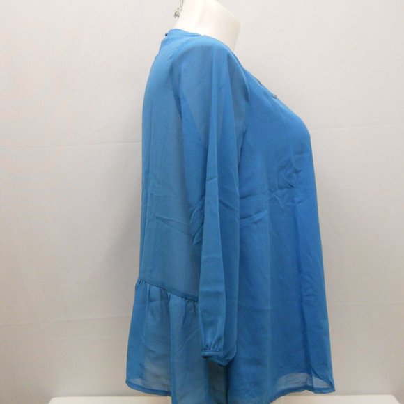 C.O.C. Ladies Top Embellished-Beaded-Neck Turquoise Plus Size 3XL NWT - Picture 5 of 6